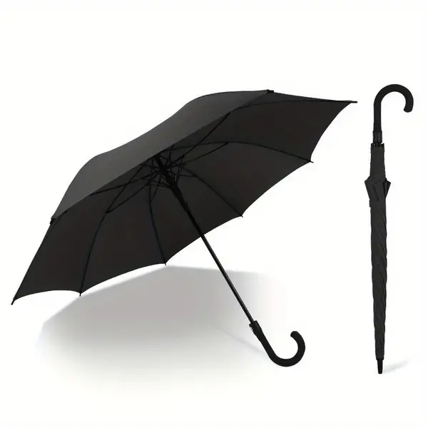 1pc golf umbrella with long handle, automatic sunshade umbrella, long handle business golf outdoor umbrella for ladies and gentlemen, suitable for golf and business activities, black and navy blue.