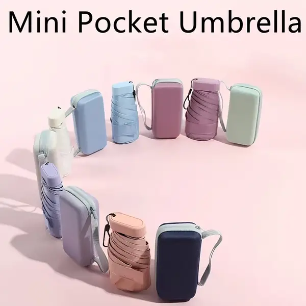 1pc High-Quality Multi-Color Six-Fold Portable Pocket Umbrella for Rain or Shine