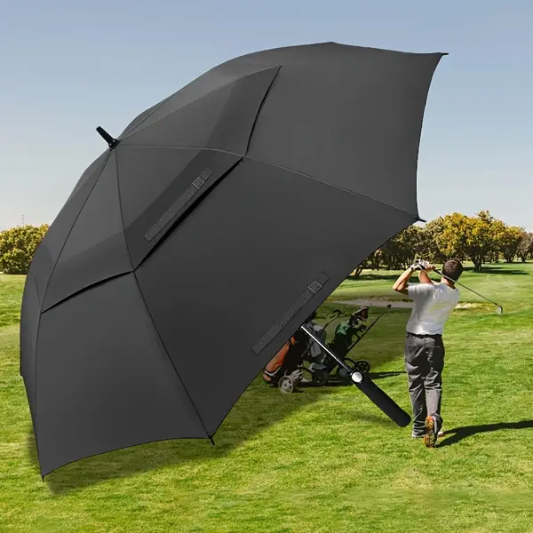 Windproof Double Layer Commercial Umbrella - 51in F130cm Diameter, Automatic Open, Large Coverage Area